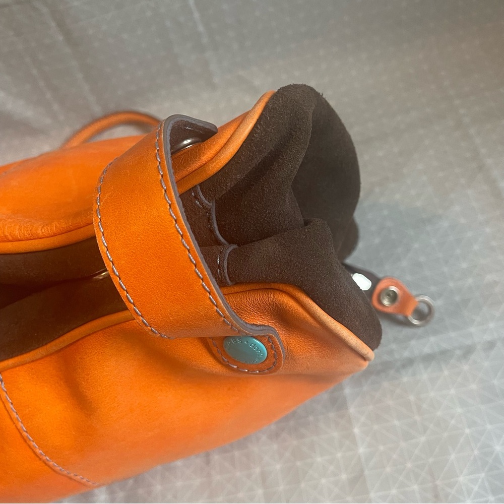 GABS Italian Leather Convertible Tote Orange Teal - Picture 8 of 14